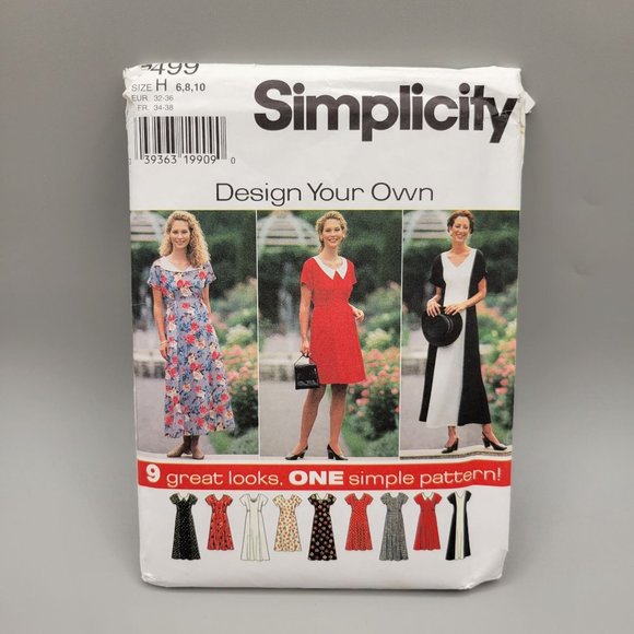 Simplicity Womens Pullover Dress Pattern 7499 Size 6 8 10 UNCUT - Picture 1 of 3